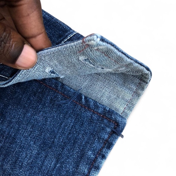 RARE Double D Ranch Bull Denim Leather Patchwork Jacket Western Blue Brown Rodeo - Picture 10 of 11